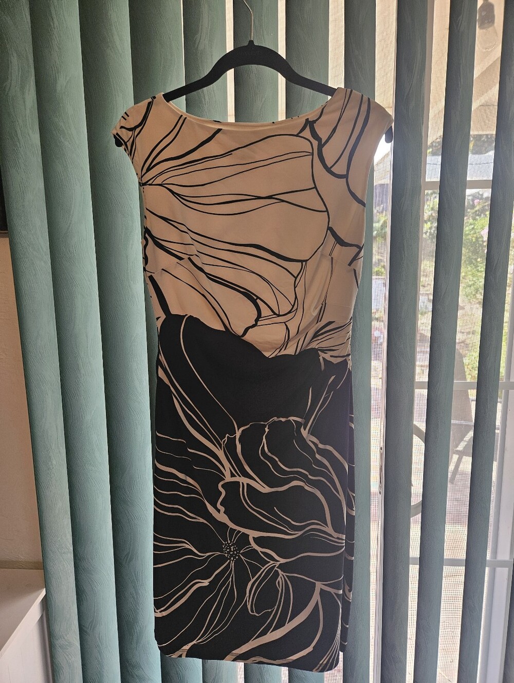 Lauren Ralph Lauren Black and White Floral Midi Dress